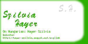 szilvia hayer business card